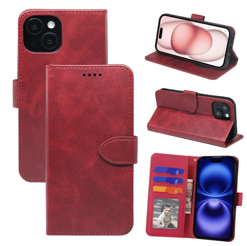 iPhone 12 Pro Wallet Case – Slim Leather Flip Cover with Card Holder - Image 11