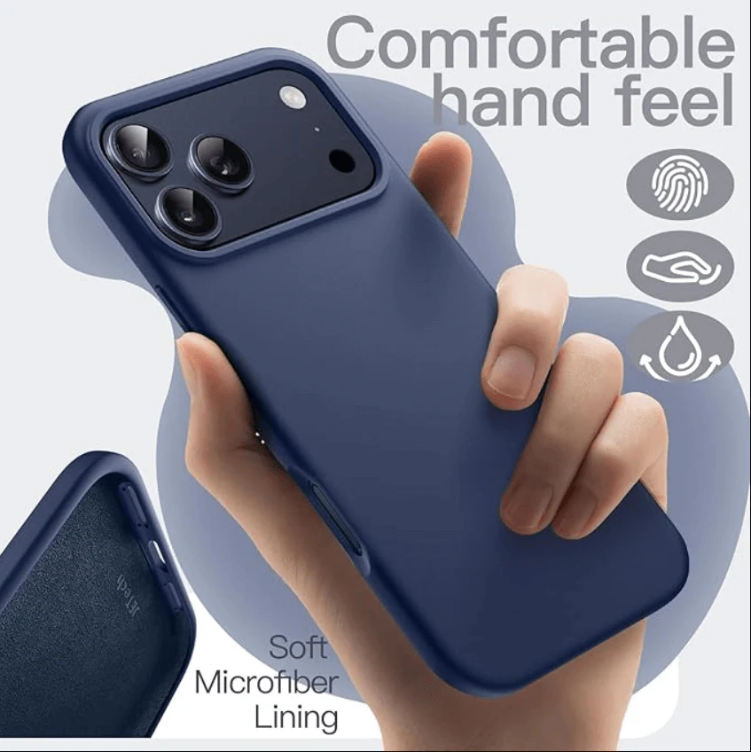 iPhone 17 Pro Max Navy Blue Silicone Case – Soft Protective Cover - Image 2