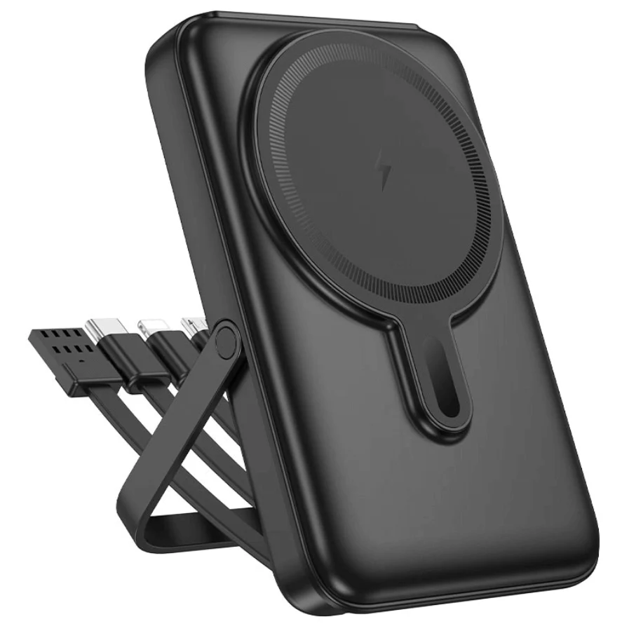 J135 Rico Magnetic Wireless Power Bank 10000mAh with Built-In Cables - Image 2