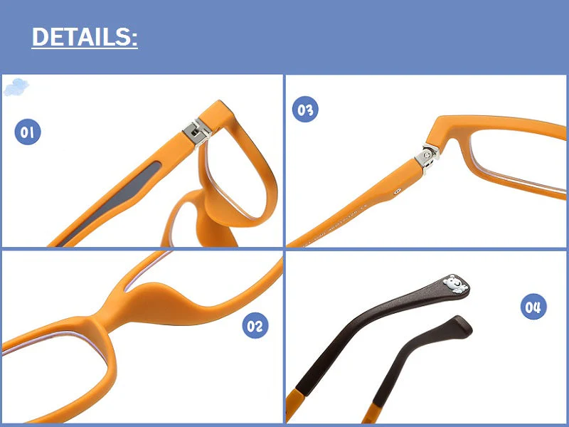 Kids Anti-Blue Light Glasses Square Frame Protect Eyesight for Boys Girls - Image 6