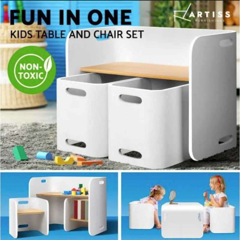 Kids Table and Chairs Set - Study Desk - Image 5