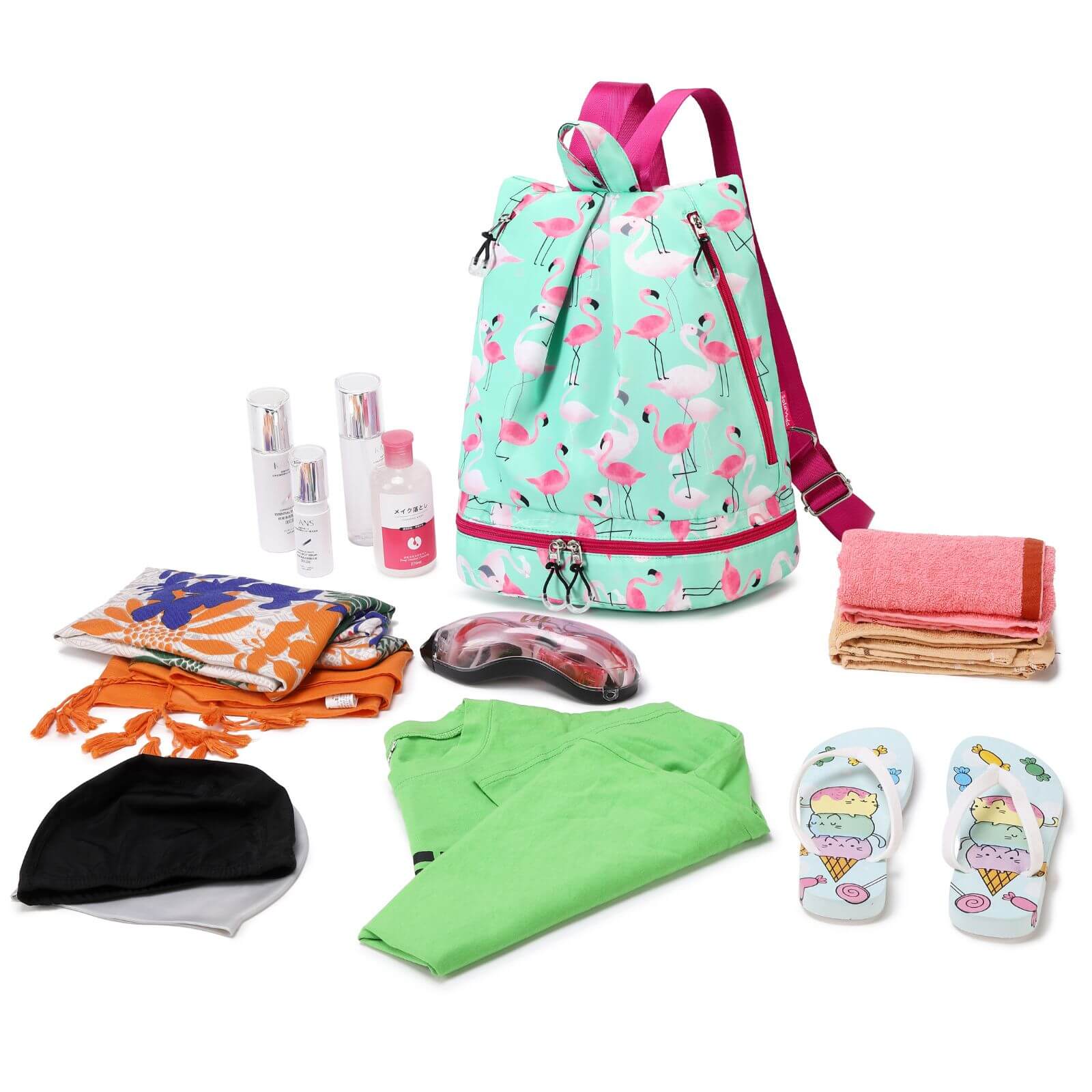 Kids Waterproof Swimming Bag - Flamingo - Image 2