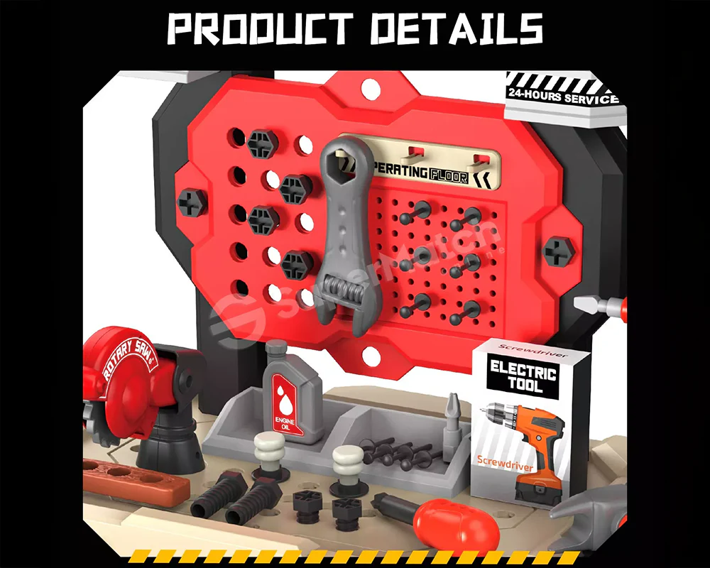 Kids Work Bench Construction Tool Toys Set - Image 5