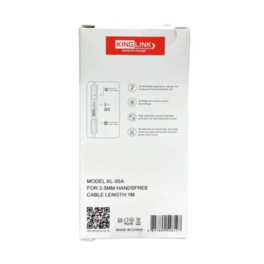 Kinglink Earphones (with 3.5mm cable) - KL05A - Image 4
