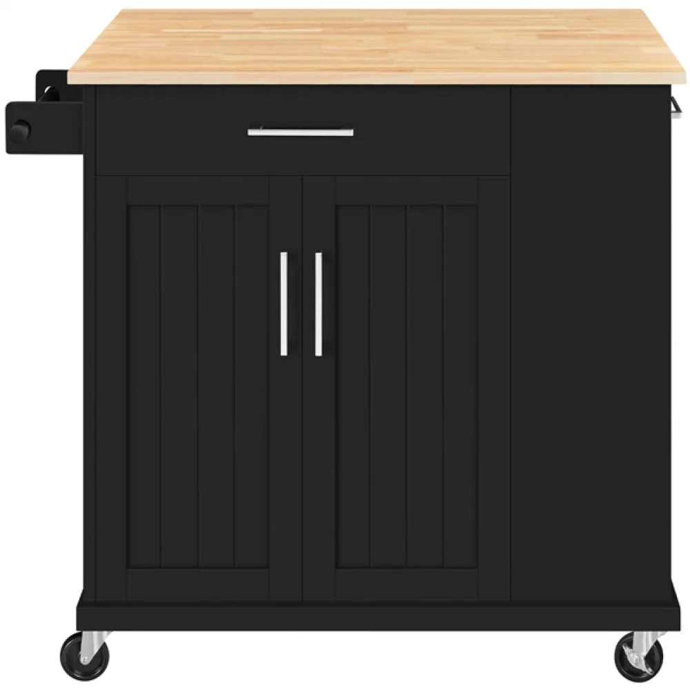 Kitchen Island on Wheels with Drawers & Cabinet - Image 3