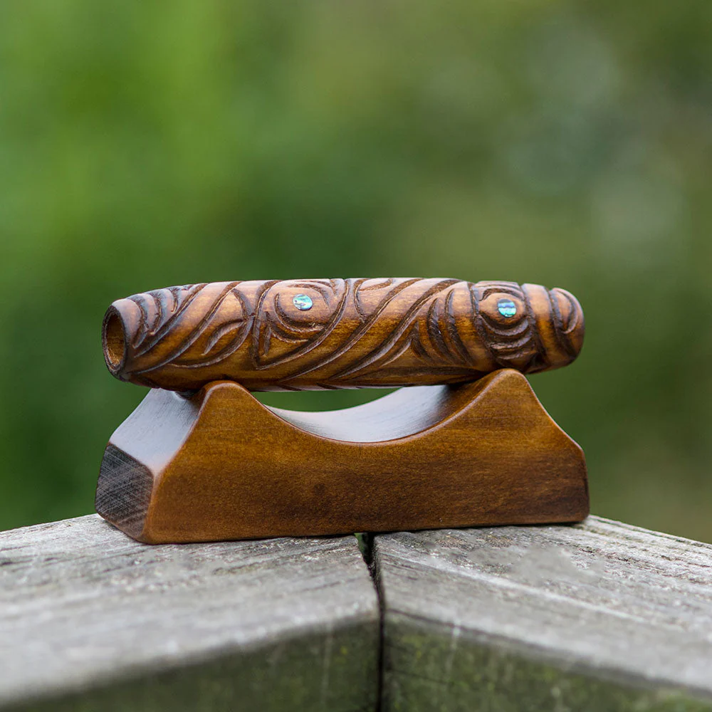 Koauau (Traditional Flute) hand crafted wooden instrument Sculpture - Image 2