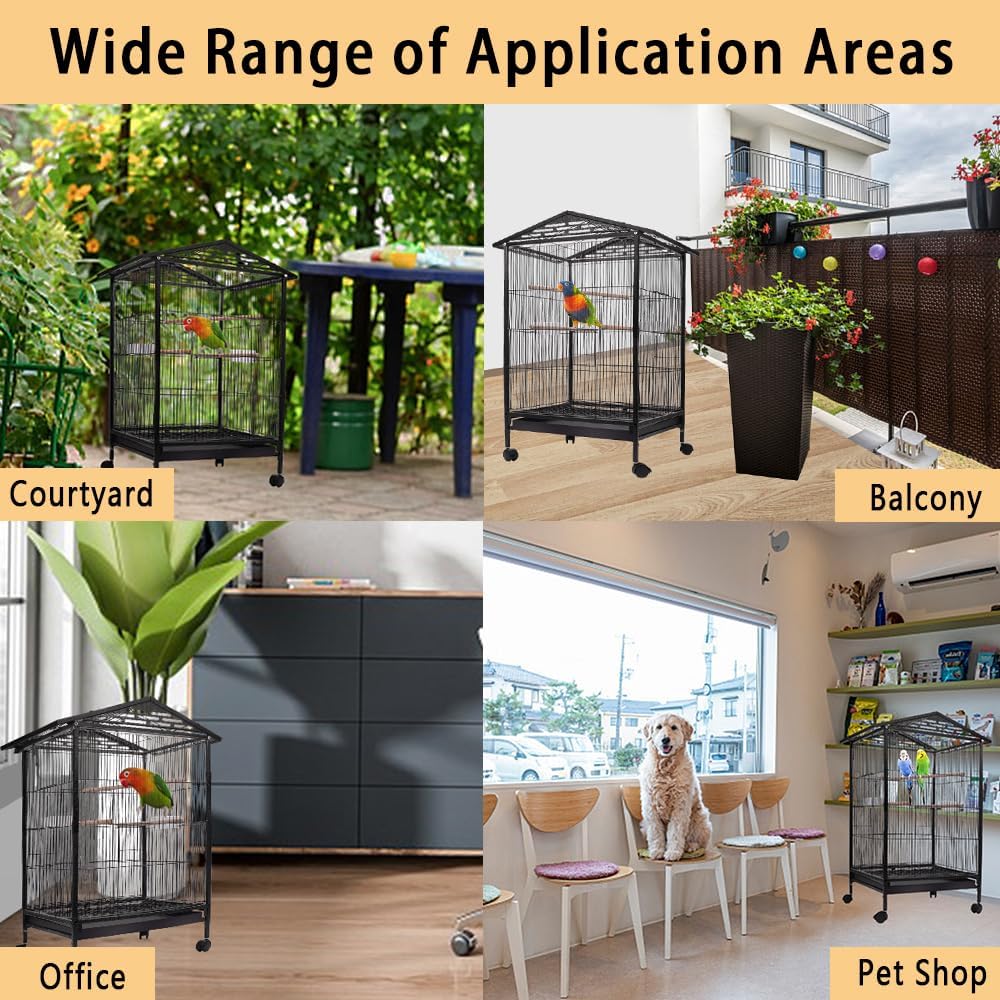 Large Bird Cage Parrot Cage with Stand Carrier - Image 5