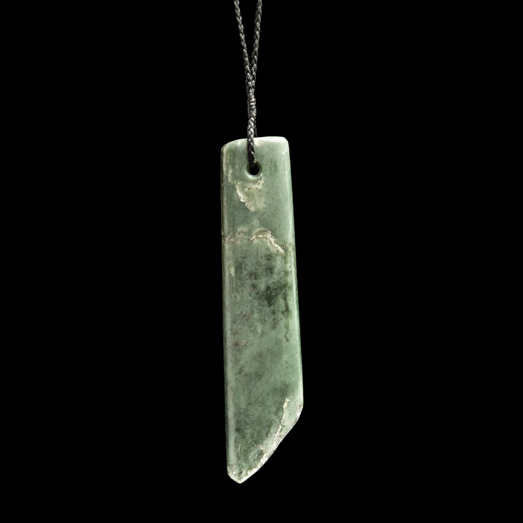 Large Jade Toki with patterning and raw edge by Nick Balme Necklace - Image 2