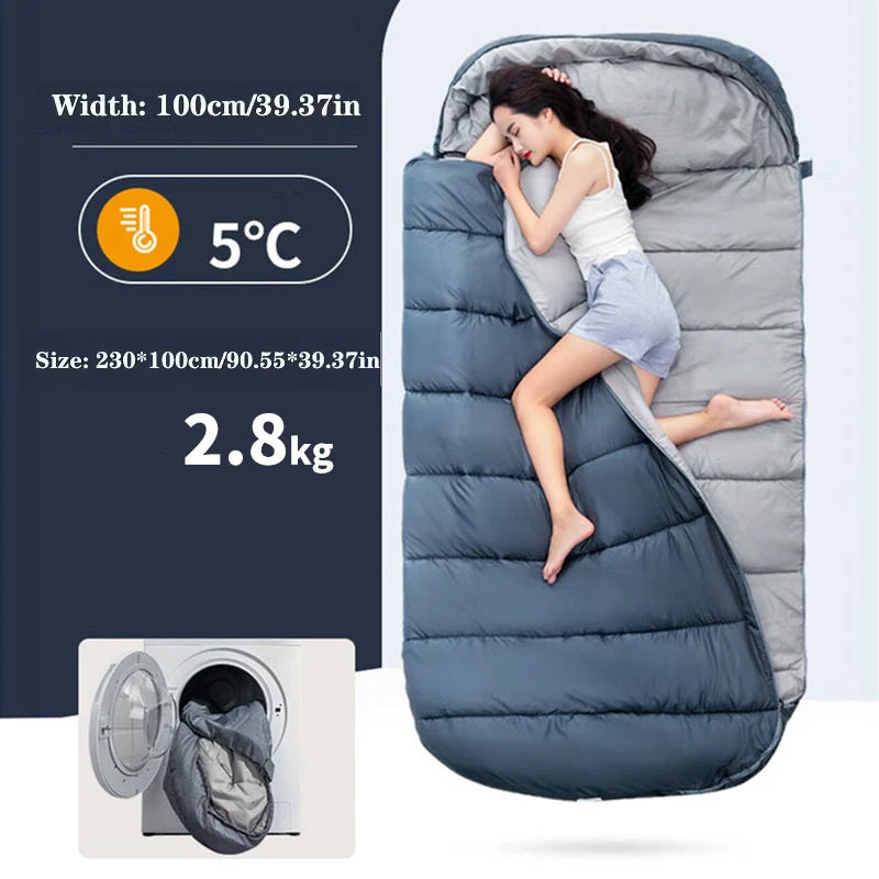 Large Rectangular Sleeping Bag – 230 x 100 cm, Ideal for Camping, Hiking, Picnic & Outdoor Use - Image 3