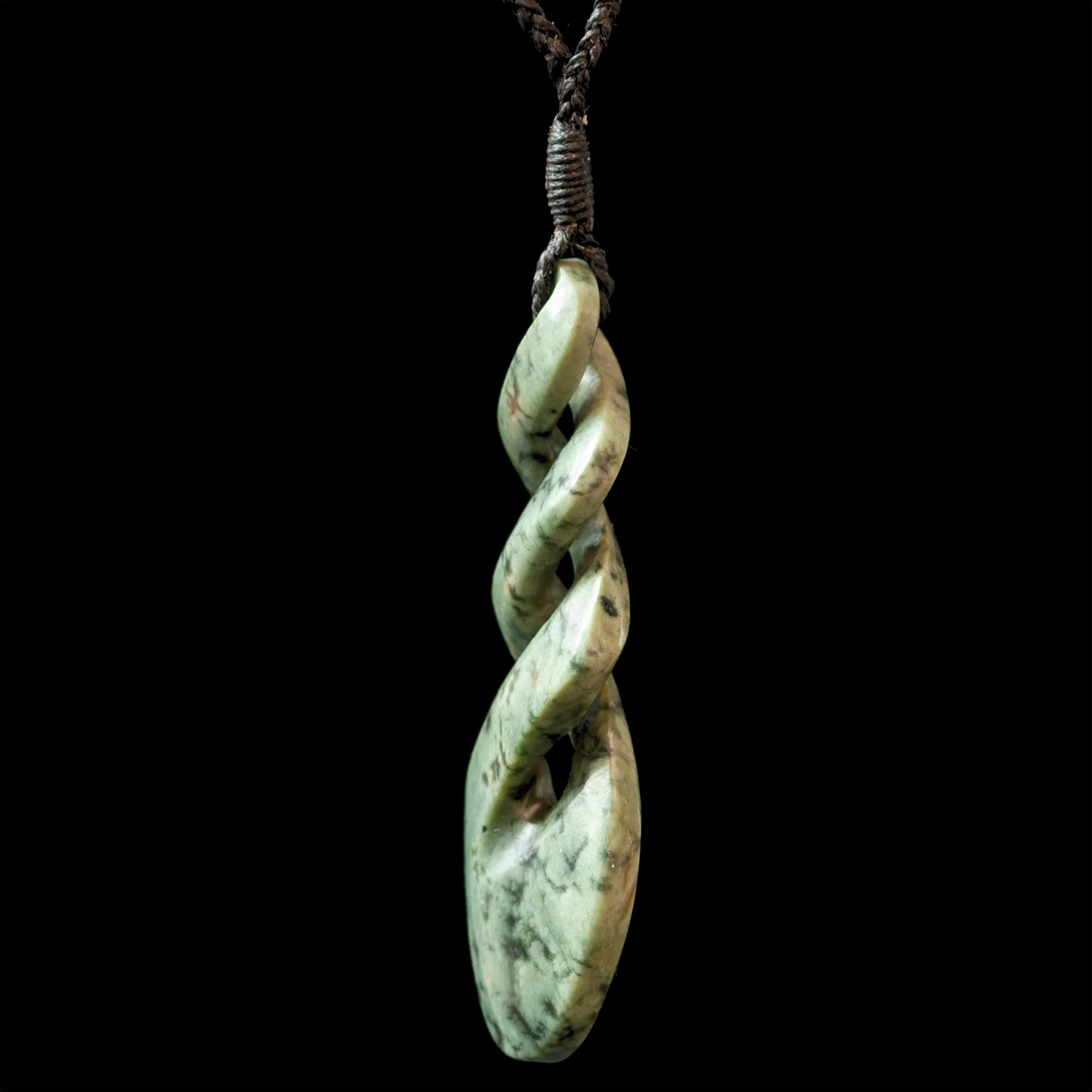 large Speckled Jade Triple Twist by Alex Sands Pendant - Image 2