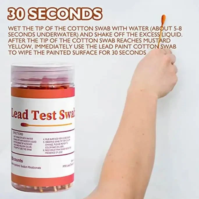 Lead Test Kit - Test House Paint, Metal, Ceramics - 30 Cotton Swabs - Image 6
