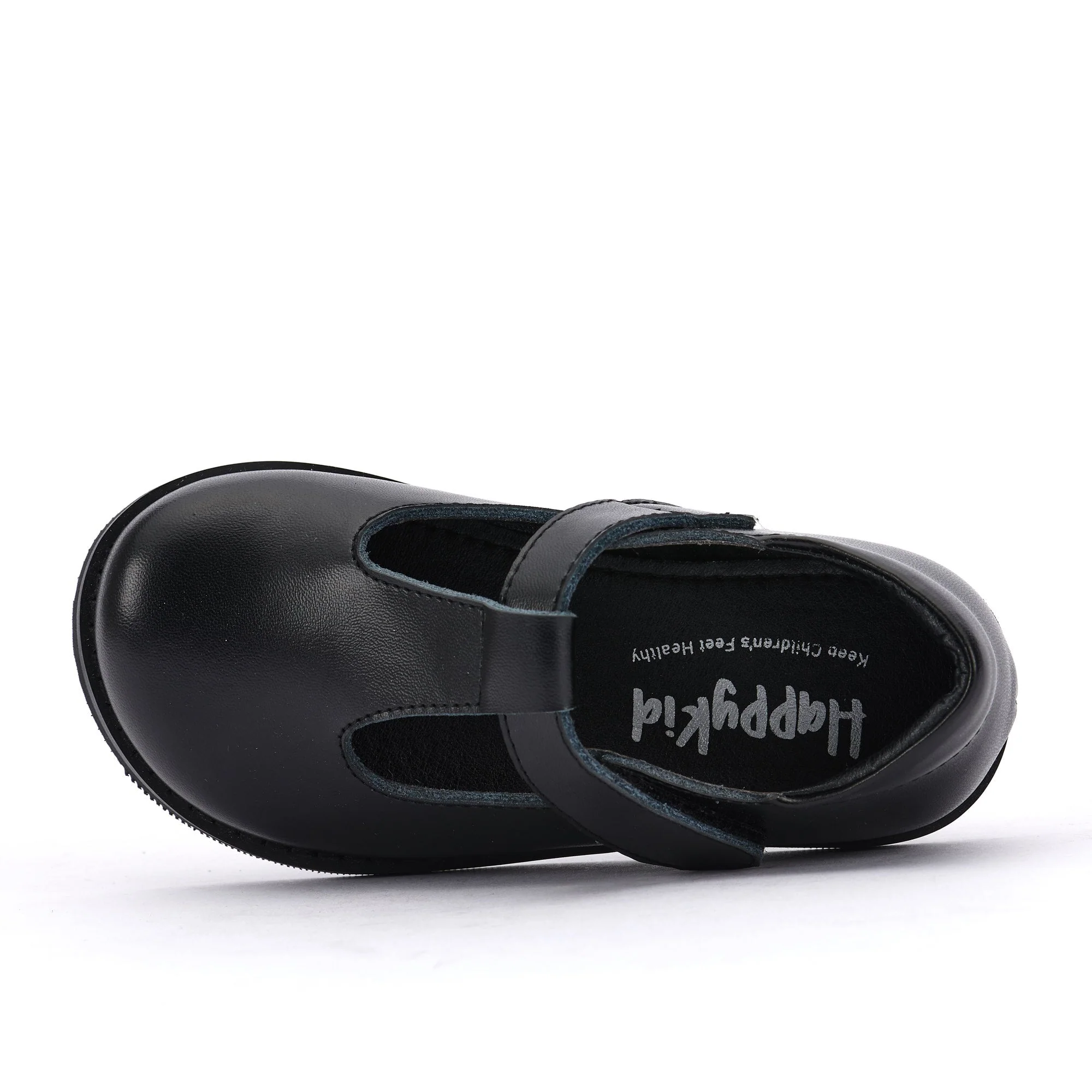 Happy Kid Girls School Shoes, Premium Black Leather, Classic T-Bar with Velcro Strap, Durable Everyday Wear - Image 4