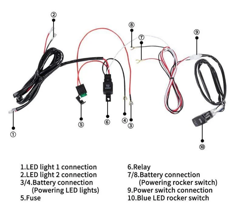 Led Light Bar Wiring Harness 12V 40A - Image 3