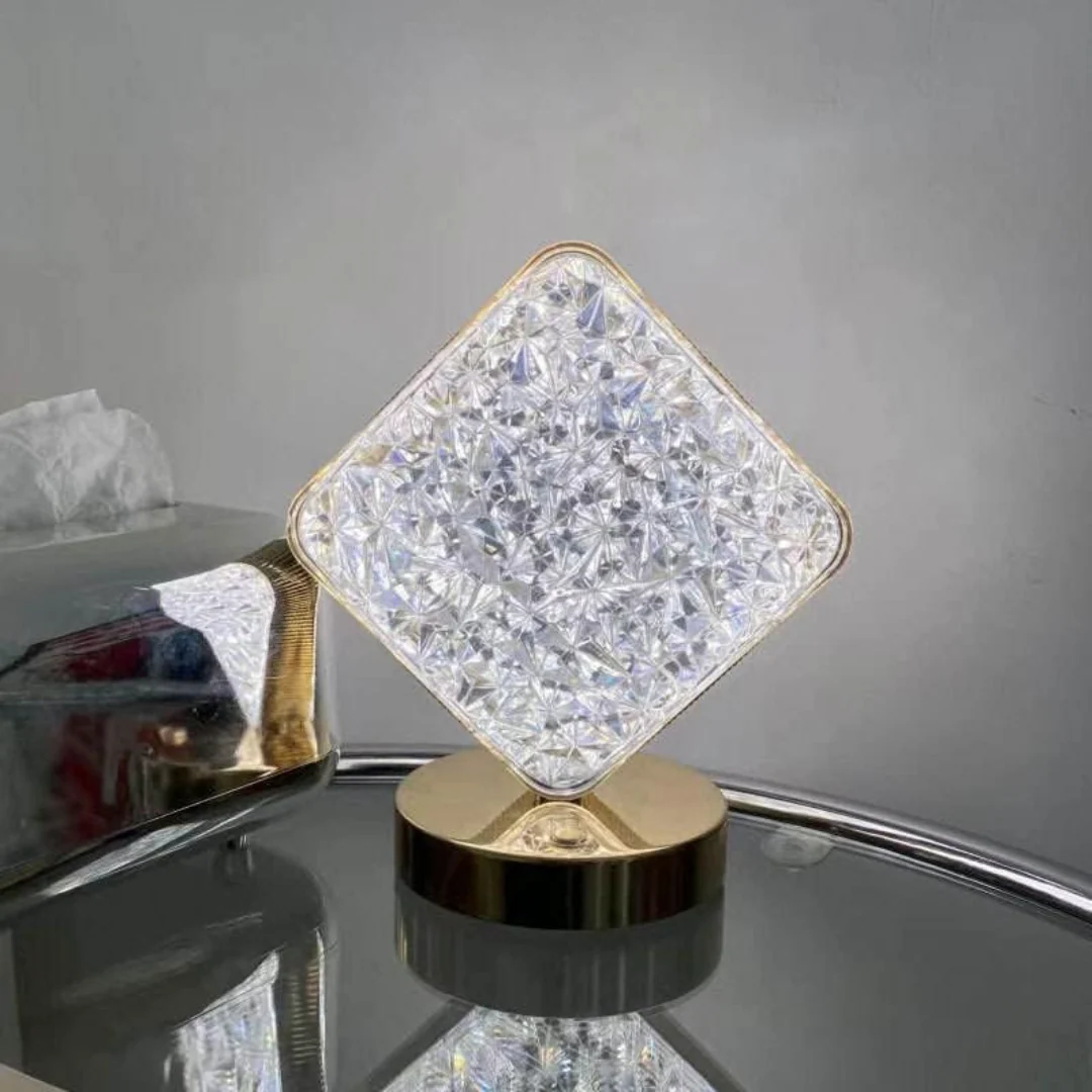 LED Night Light Lamp Square Acrylic Crystal Table Lamp - Image 2