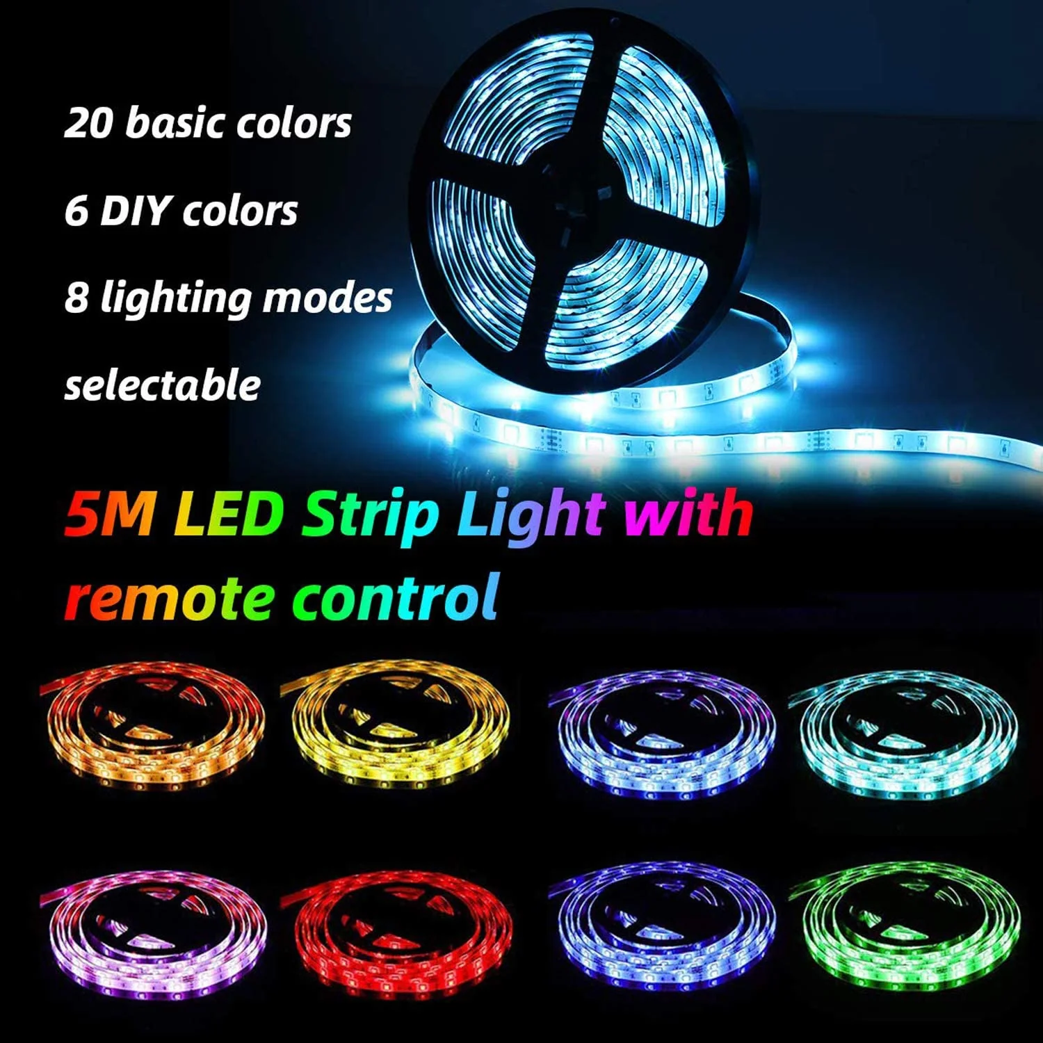 LED Strip Light rgb 5m with remote - Image 9