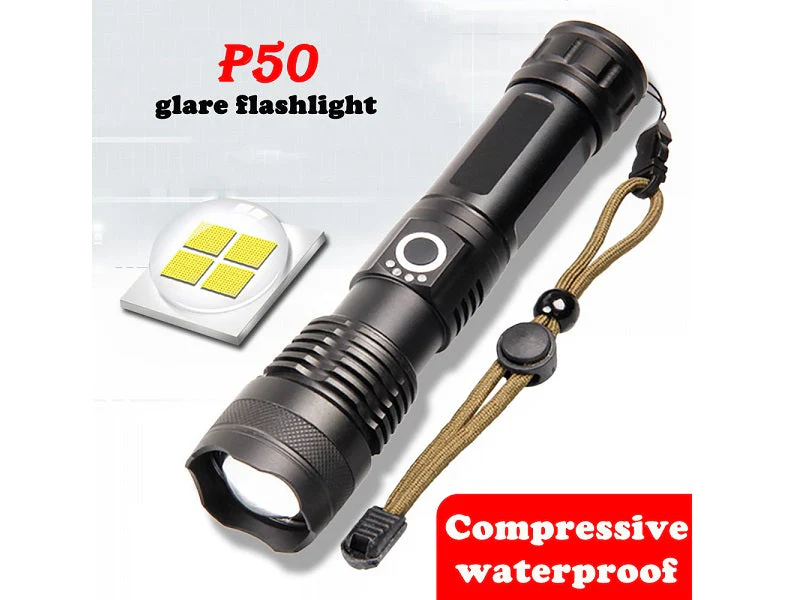 LED Torch Rechargeable High Lumens Flashlight with 26650 Battery - Image 2