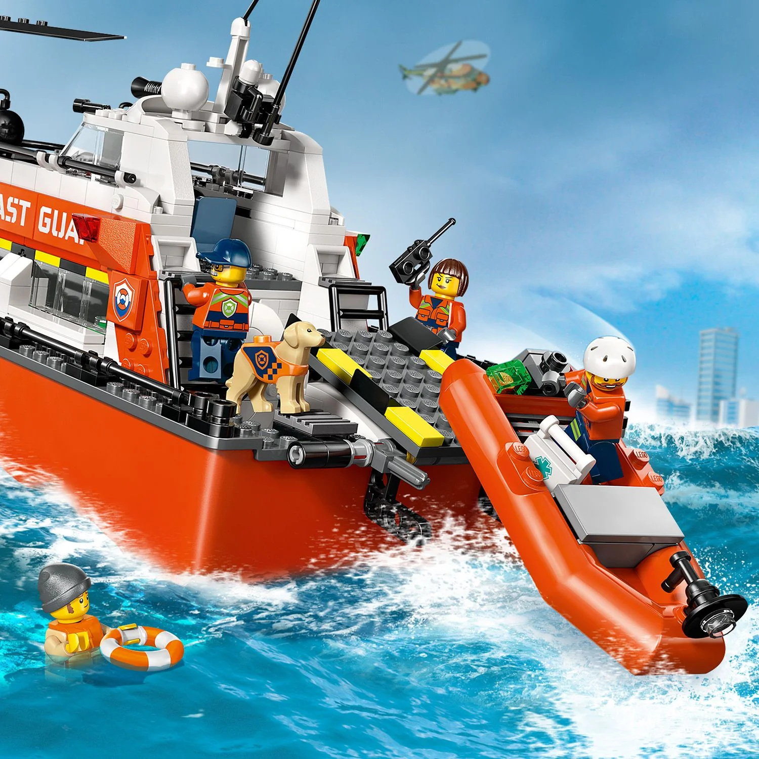 LEGO City: Coast Guard Rescue Boat & Helicopter (60504) - Image 8