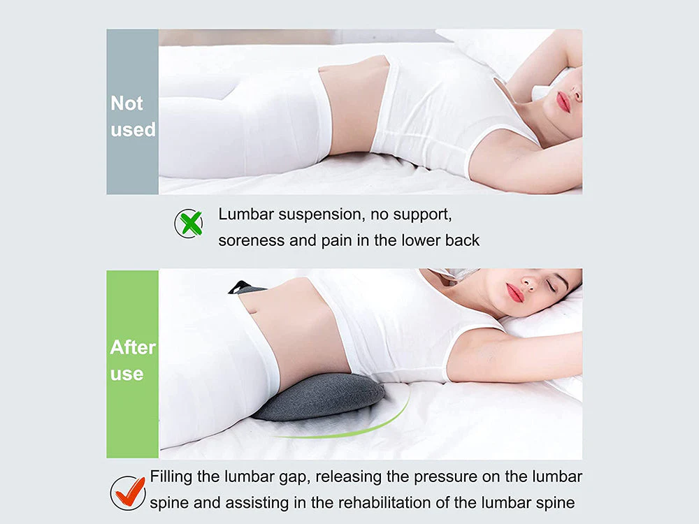 Lumbar Support Pillow for Sleeping,Ideal Back Pillow for Chair - Dark grey - Image 4