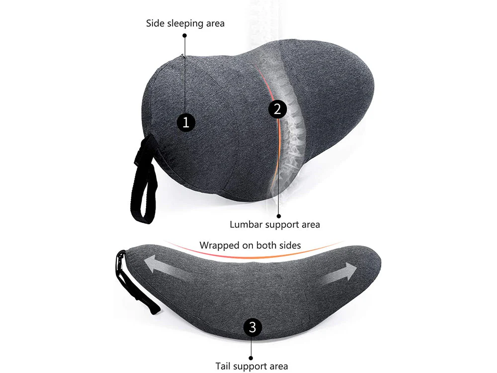 Lumbar Support Pillow for Sleeping,Ideal Back Pillow for Chair - Dark grey - Image 7