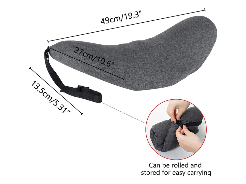 Lumbar Support Pillow for Sleeping,Ideal Back Pillow for Chair - Dark grey - Image 9