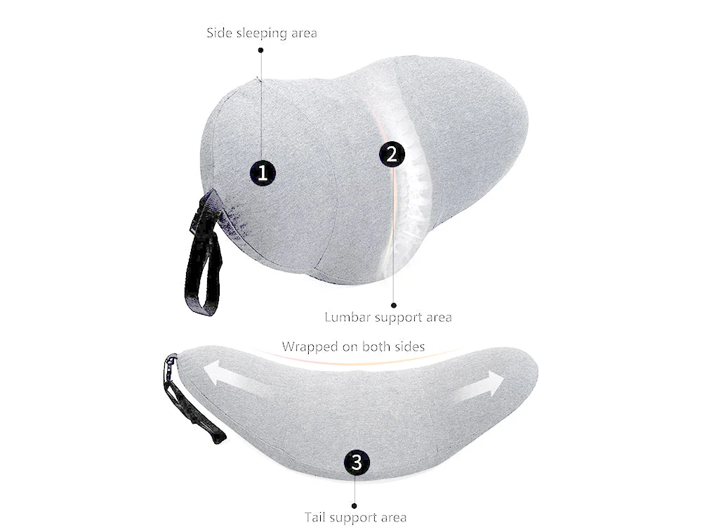 Lumbar Support Pillow for Sleeping,Ideal Back Pillow for Chair - Light grey - Image 7