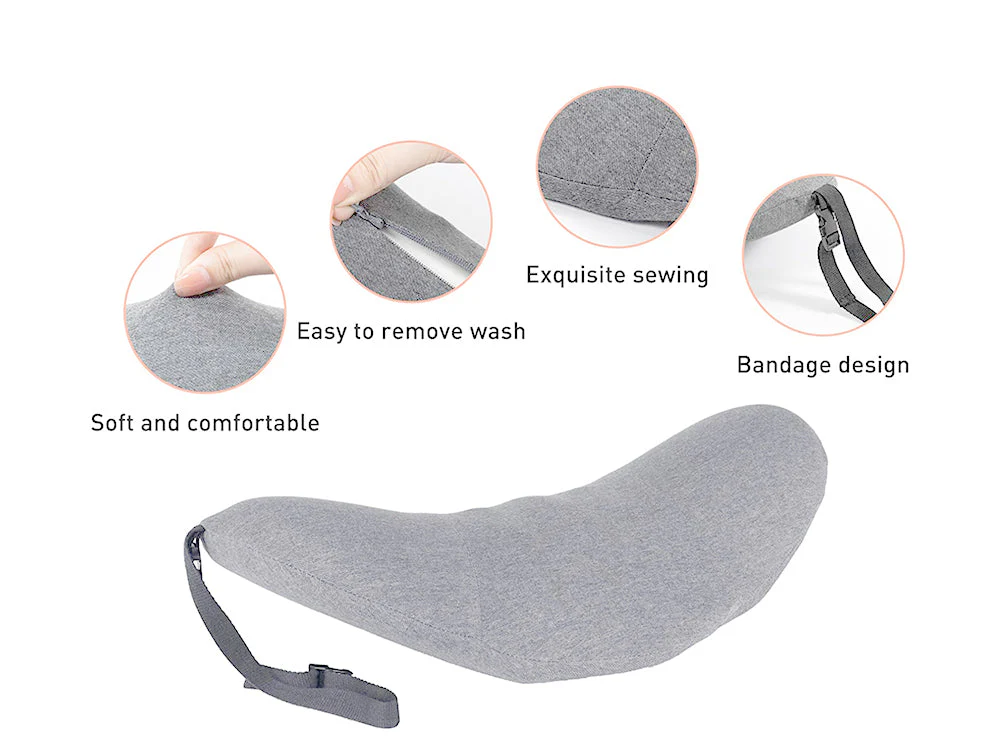Lumbar Support Pillow for Sleeping,Ideal Back Pillow for Chair - Light grey - Image 8