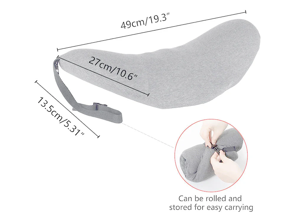 Lumbar Support Pillow for Sleeping,Ideal Back Pillow for Chair - Light grey - Image 9