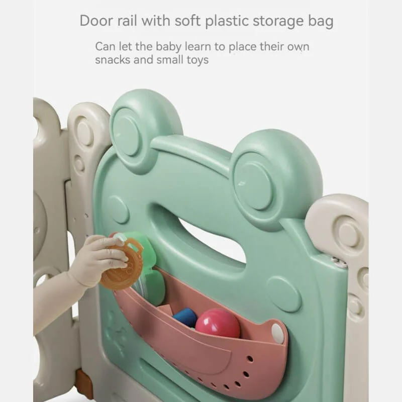 Luxurious Baby Playpen 16+2 Panels (Little Froggy-Green) - Image 7