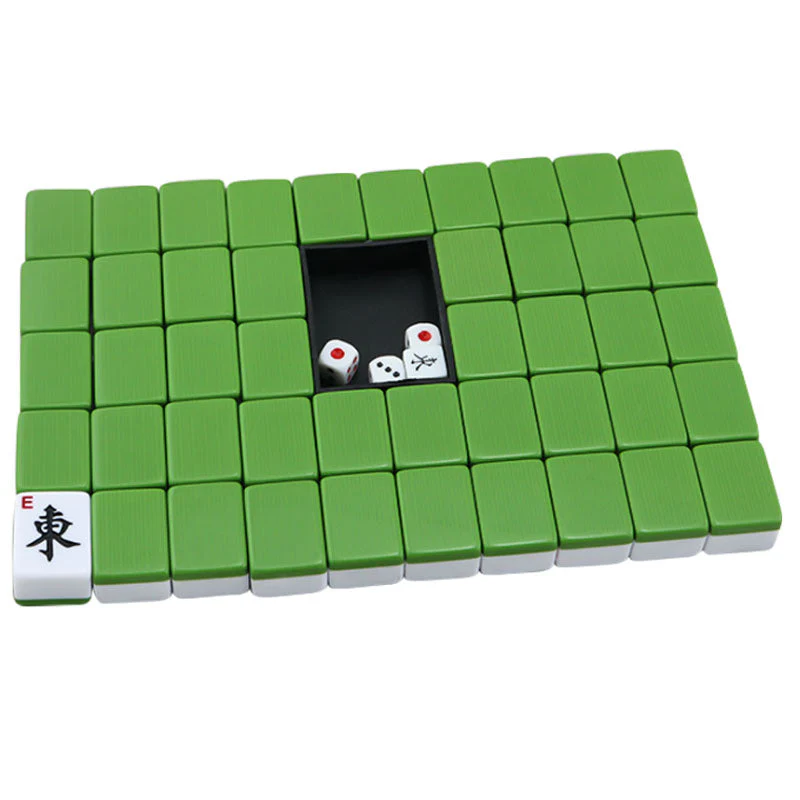 Mahjong Set With Numbers and Characters Green - Image 9