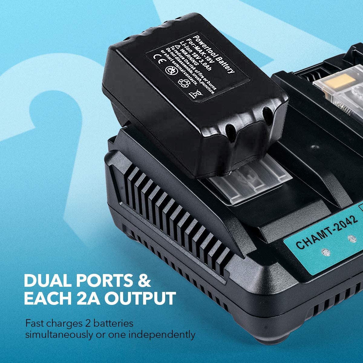 Makita Battery Charger DC18RD Dual Port Charger for Makita Battery - Image 10
