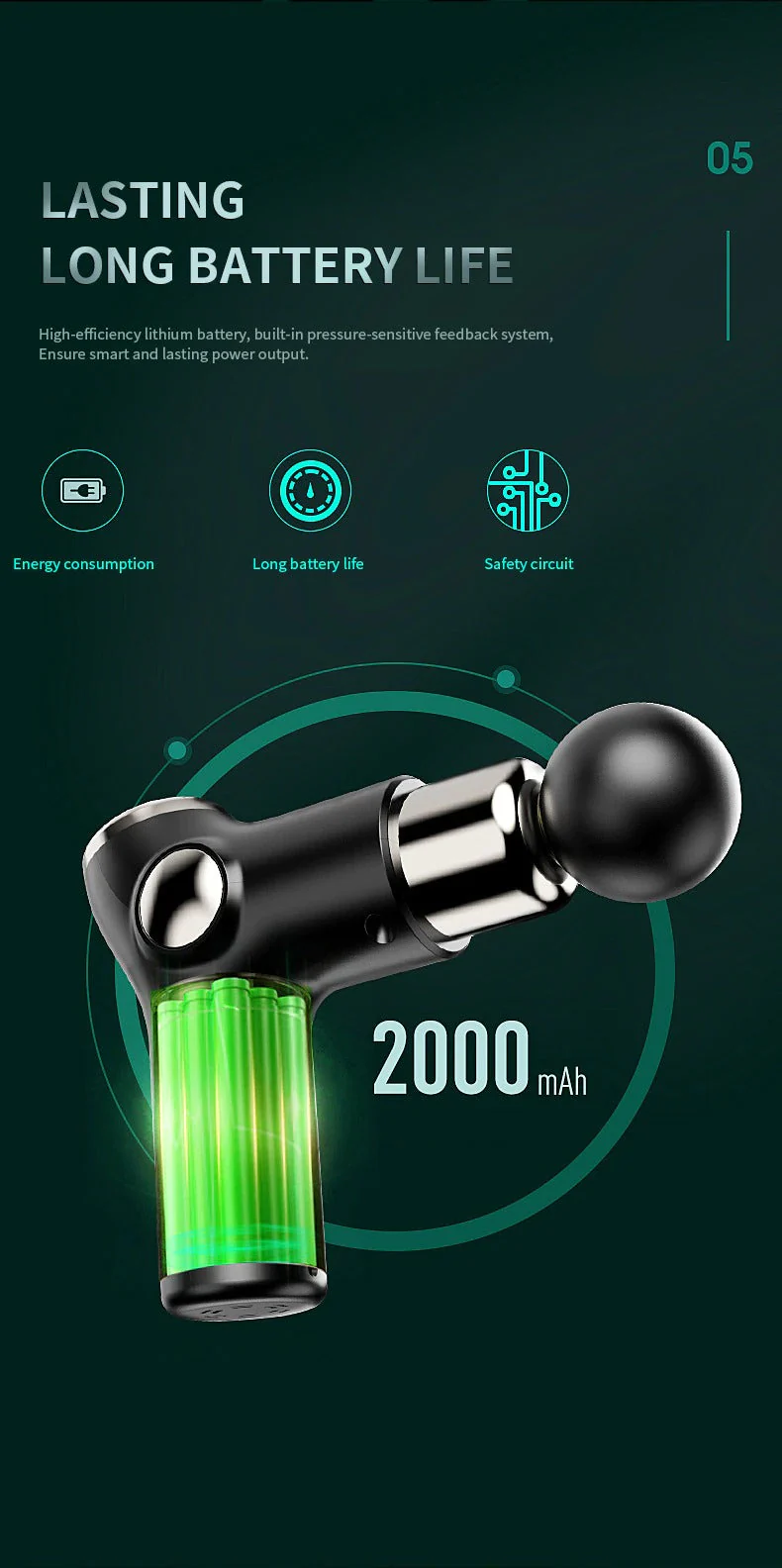 Massage Gun Percussion Deep Massager Muscle Tissue Vibrating - Image 8