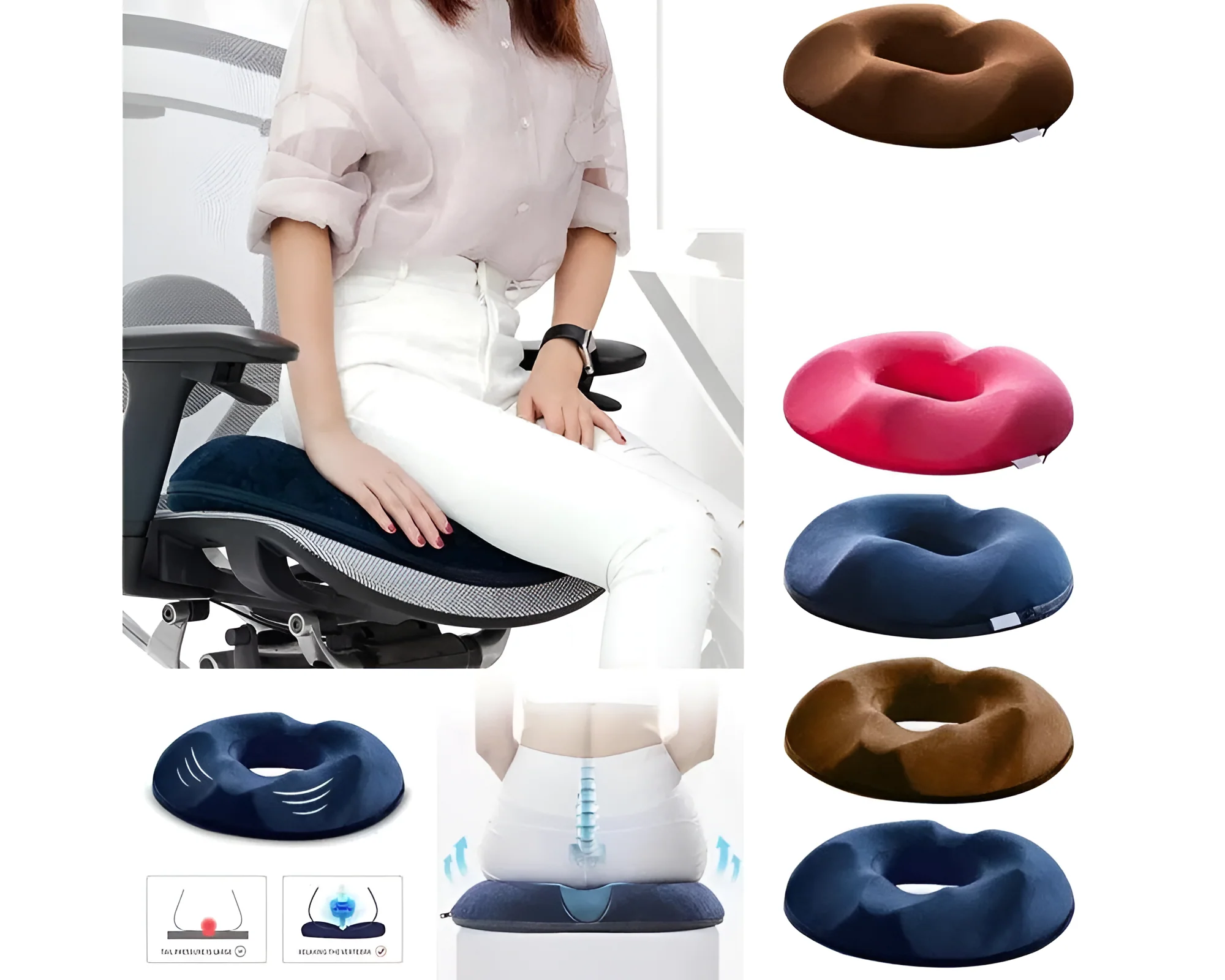Memory Foam Donut Seat Cushion - Image 5