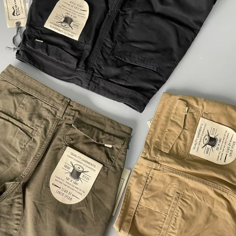 Men's Fashion Cotton Pants Black 32-38 - Image 3