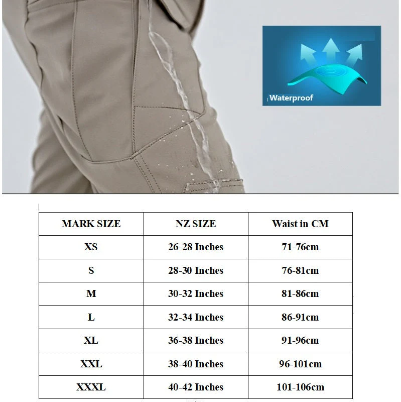 Men's Tactical Pants Water Resistant Flex Ripstop Cargo Pants Lightweight Hiking - Image 4