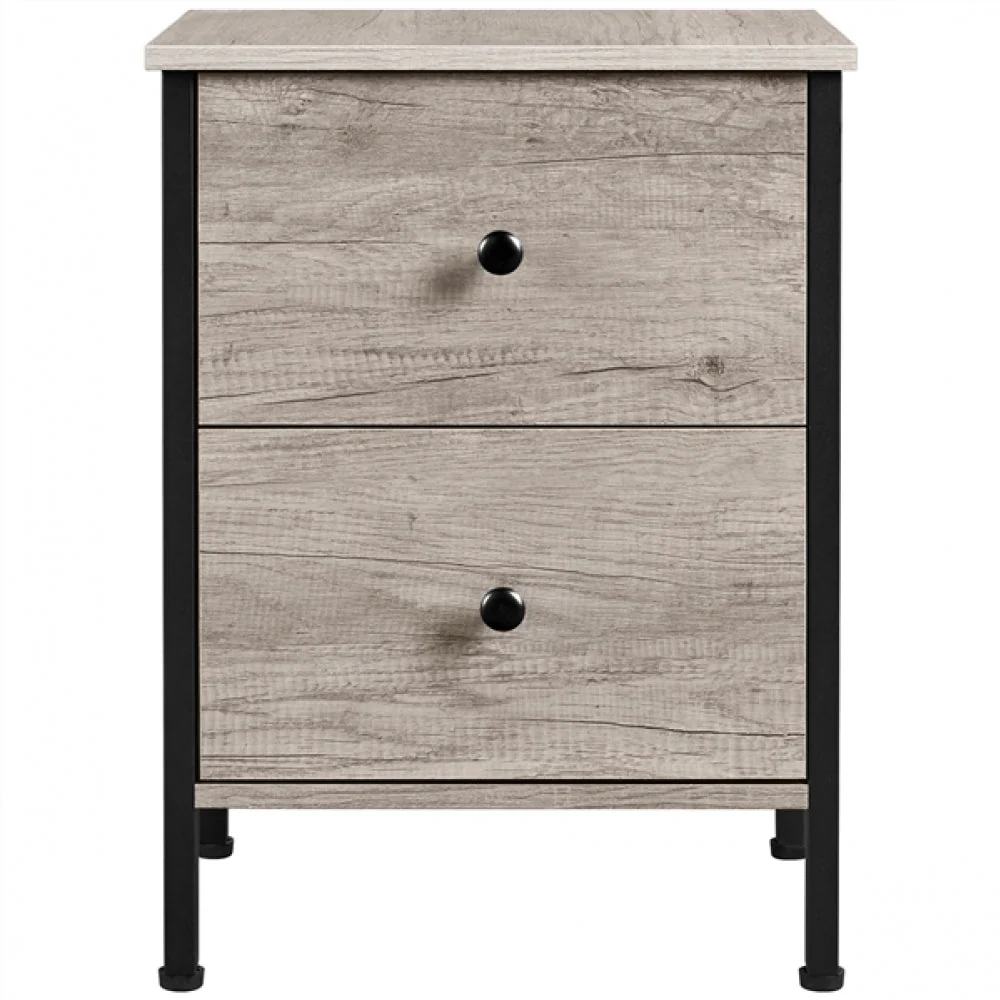 Metal-Framed Side Table with 2 Drawers - Image 2