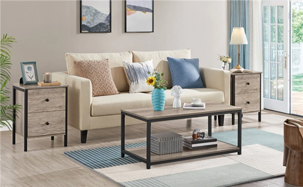Metal-Framed Side Table with 2 Drawers - Image 7