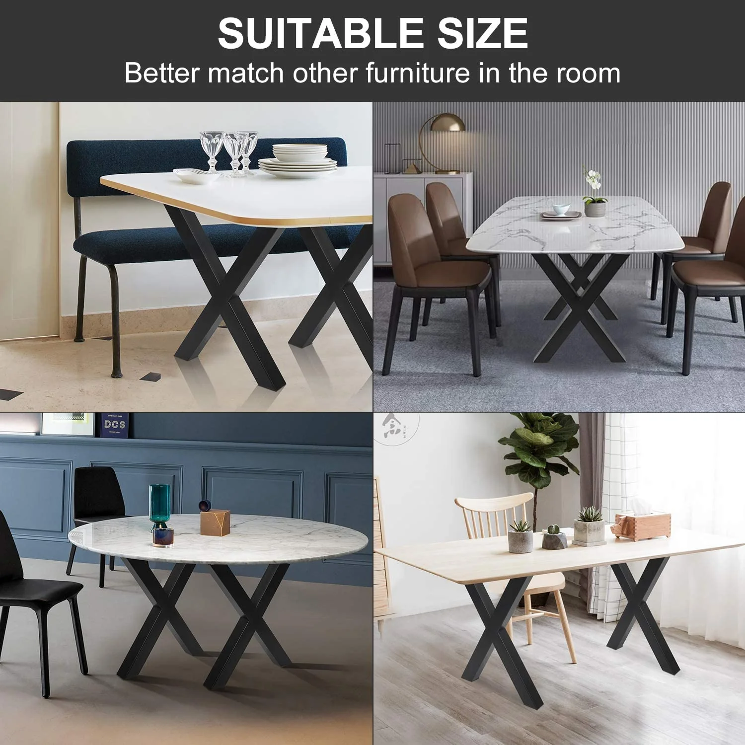 Metal Table Legs desk Bench Legs X Shape - Image 7