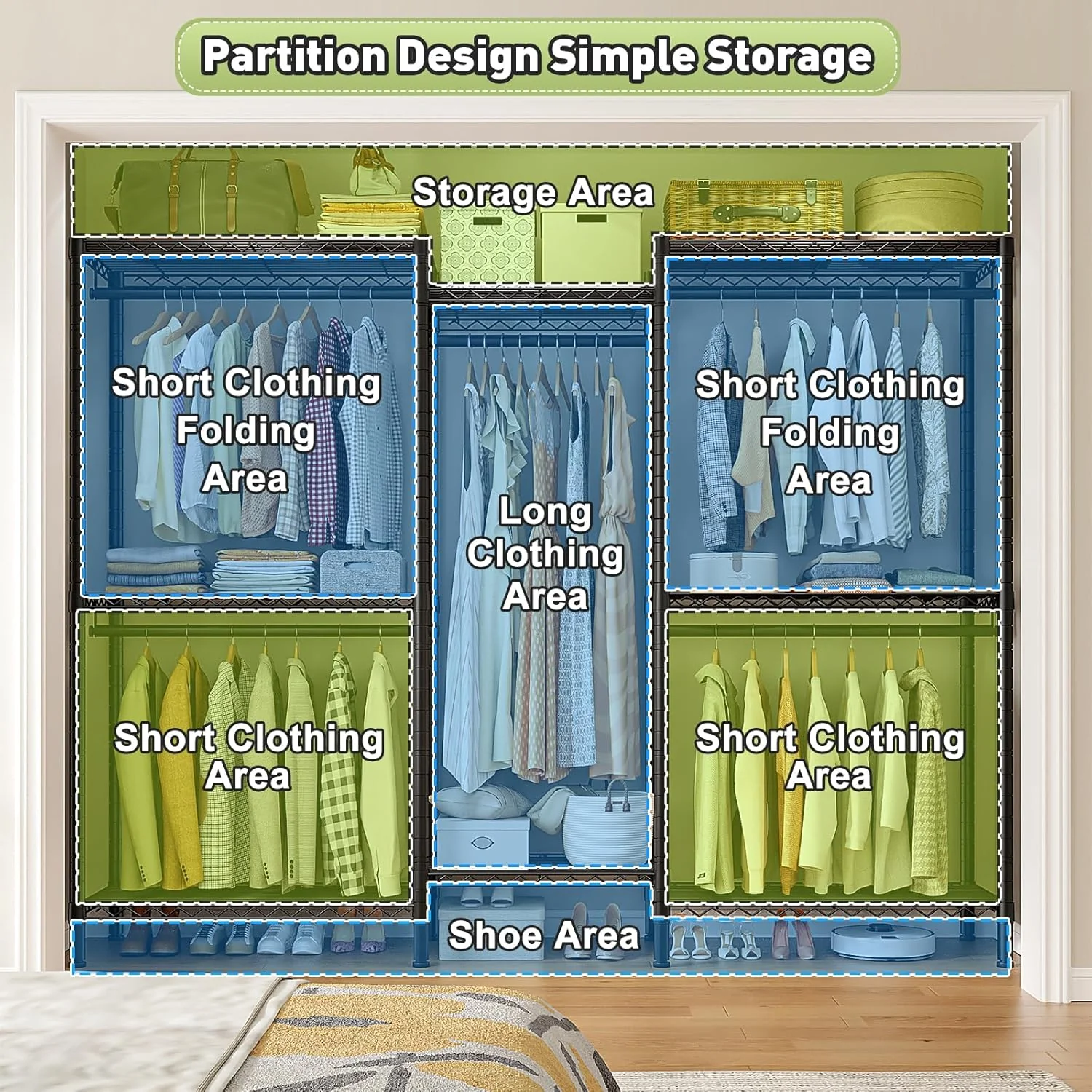 Metal Wardrobe Clothes Rack - Image 8