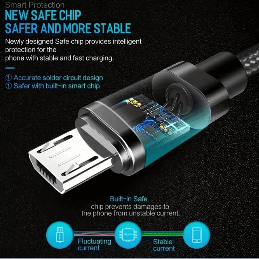 Micro USB Nylon Braided Cable – Fast Charging & Data Sync - Image 2