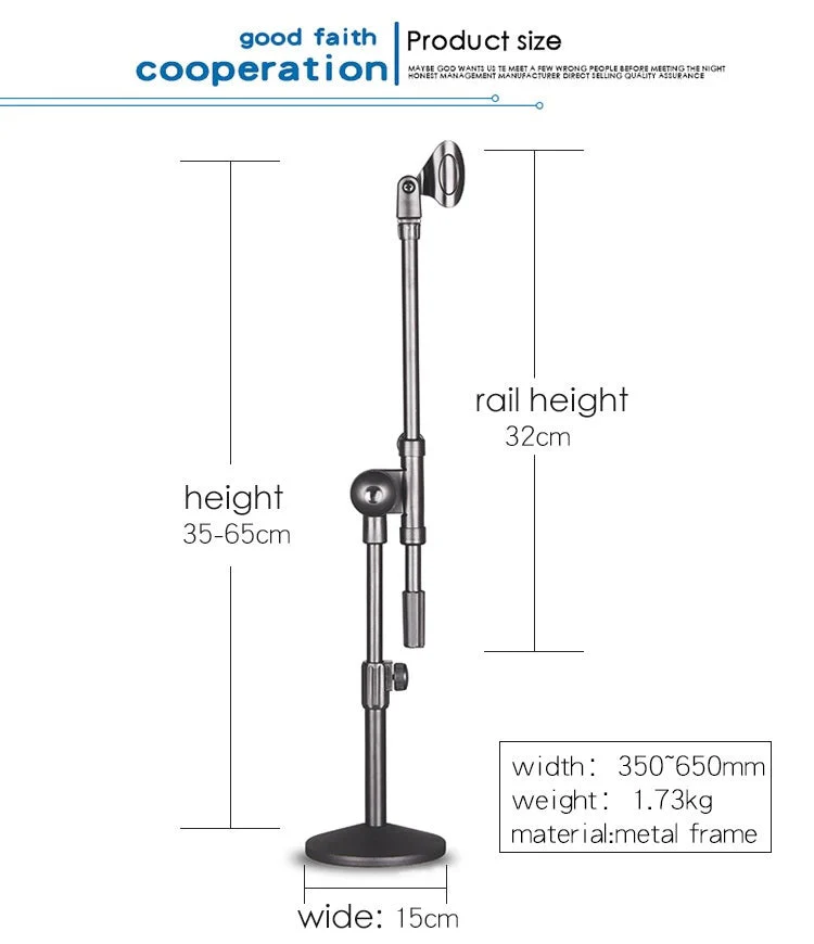 Microphone Stand Universal Mic Mount With Heavy Compact Base - Image 3
