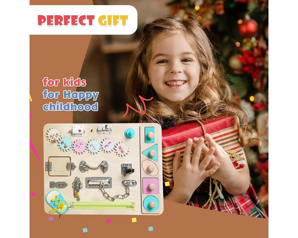 Montessori Activity Educational Learning Busy Board - Image 8