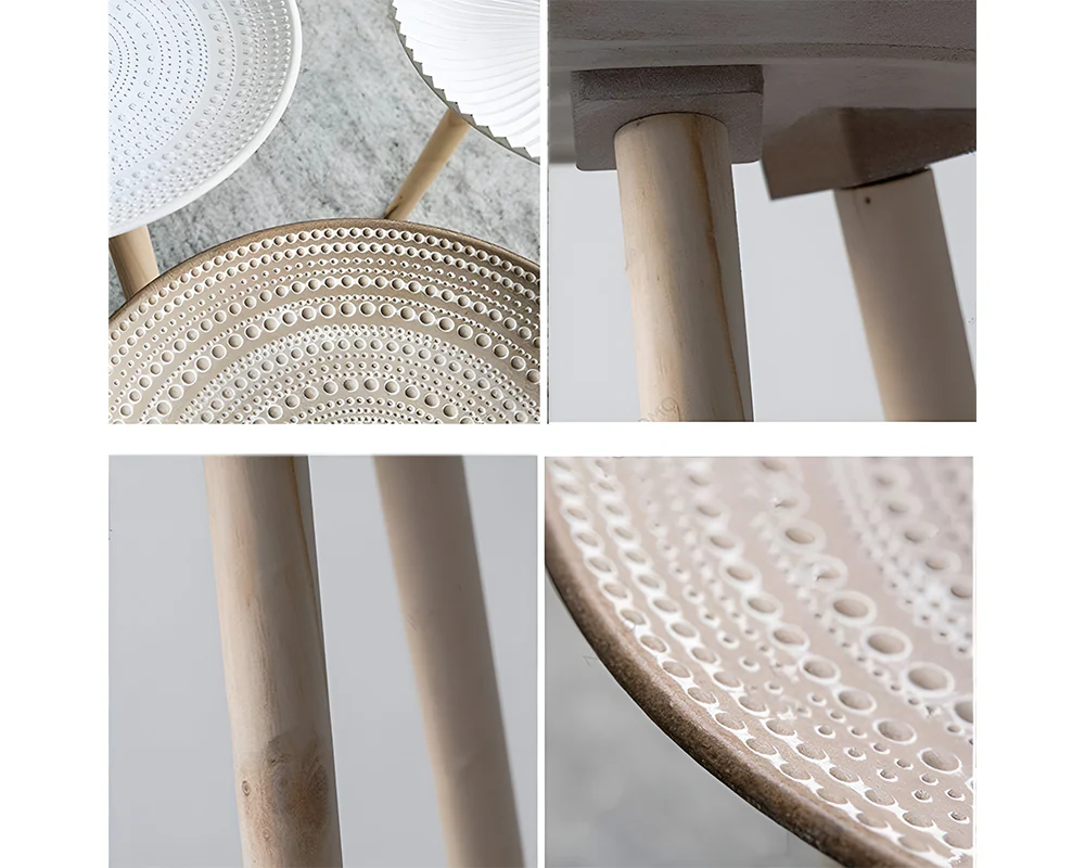 Moroccan Carved Style Round Side Table - Image 4