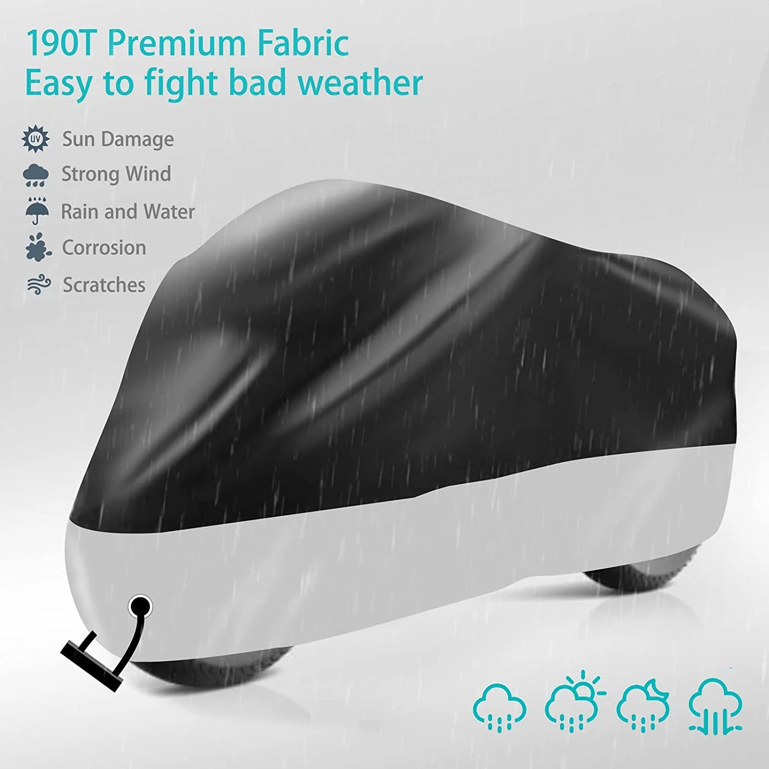 Motorcycle Cover,Motorbike Cover 2XL - Image 5