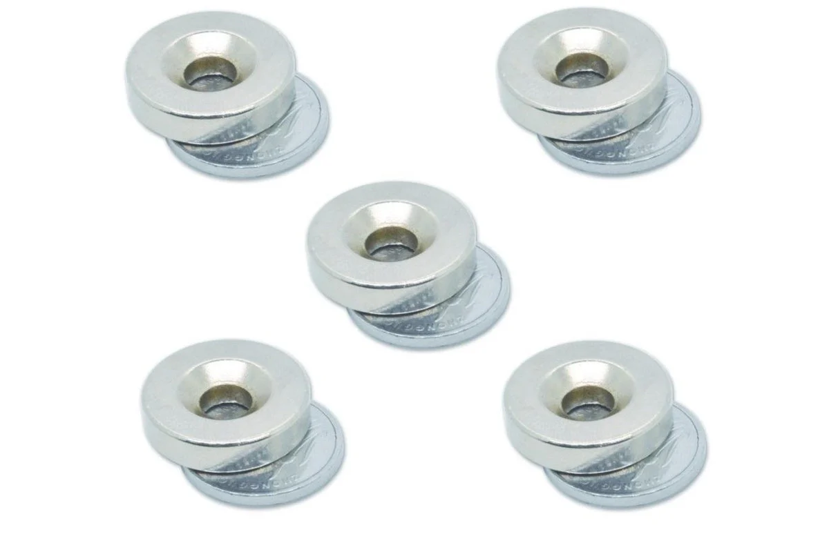 Neodymium Magnets 20mmx 5mm Hole 6mm 5PCS - Image 2
