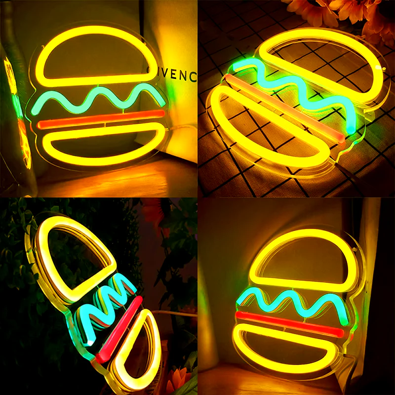 Neon Sign LED Tube Handmade Visual Bar Pub Club Wall Decor Ligh Burger - Image 2