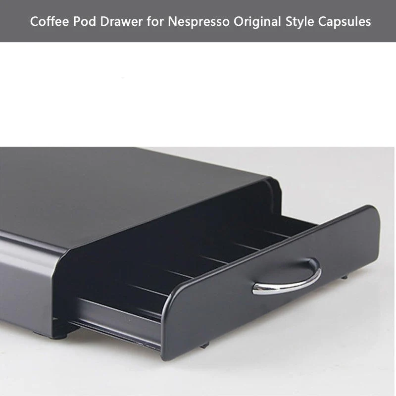 Nespresso Coffee Capsule Organiser Shelf Tray for 36 Pods Dolce Gusto Matte Black Pod Holder - Image 3