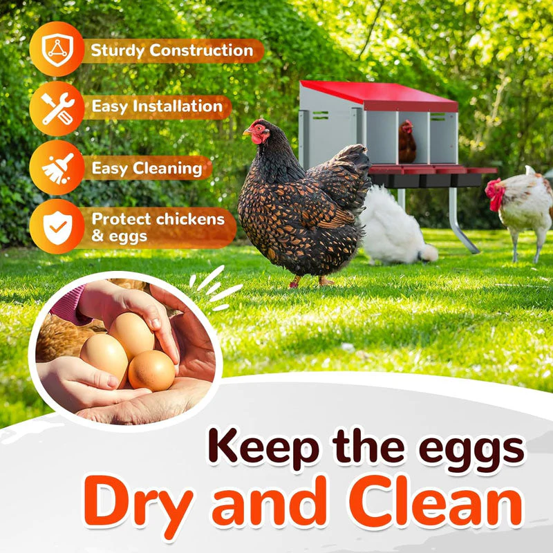 Nesting Box Chicken Hen Roll Away Laying Nest Boxes Chook Brooder 6 Compartment - Image 5