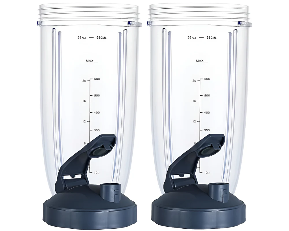NutriBullet 32oz Cup Set – 2 Pack Tall Blender Replacement Cups with Flip Top Lids & Gaskets (600W/900W) - Image 7