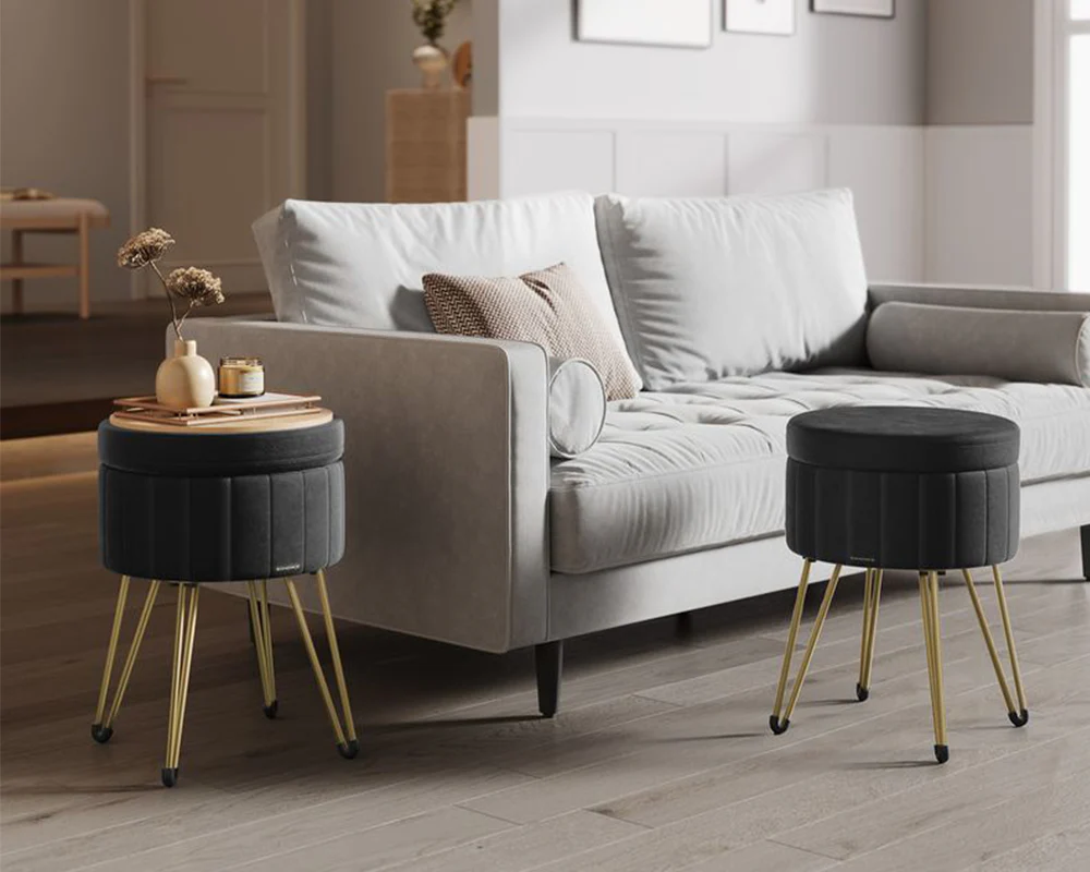 SONGMICS Small Vanity Stool Chair with Storage - Image 2