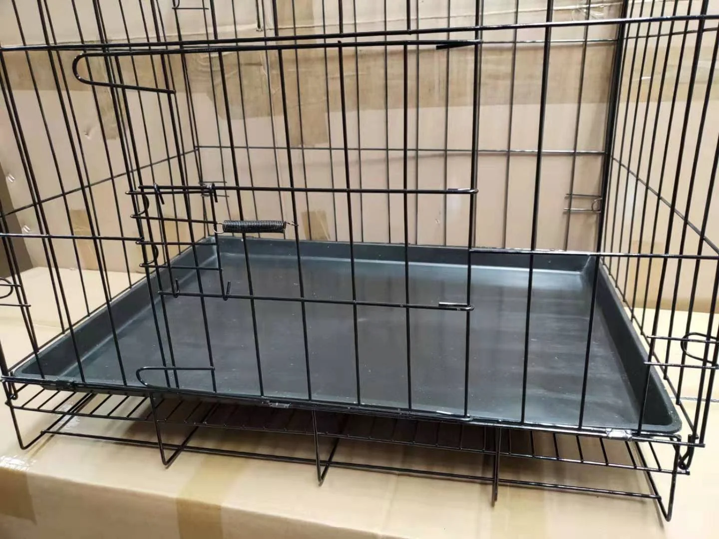 Pet Cage - 50CM Wide Collapsible Metal Pet Cage BLACK - Image 6